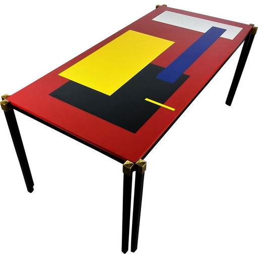 Table basse vintage à motifs géométriques, 1960