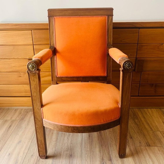 Image 1 of Fauteuil vintage en velours orange