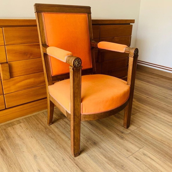 Image 1 of Fauteuil vintage en velours orange