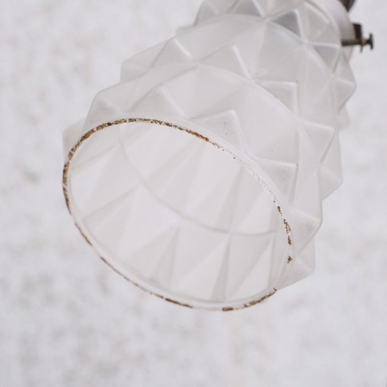 Image 1 of Lampe de table vintage en fer et verre, France 1930