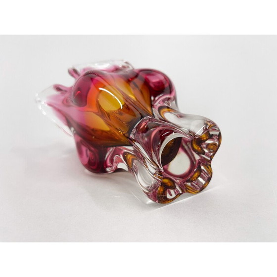 Image 1 of Vase vintage en verre par Josef Hospodka pour Chribska Glassworks, Tchécoslovaquie 1960