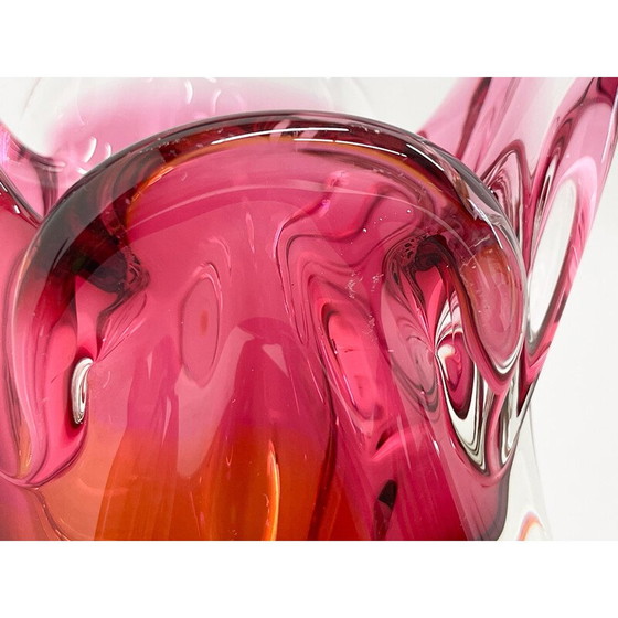 Image 1 of Vase vintage en verre par Josef Hospodka pour Chribska Glassworks, Tchécoslovaquie 1960