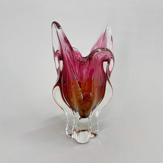 Image 1 of Vase vintage en verre par Josef Hospodka pour Chribska Glassworks, Tchécoslovaquie 1960