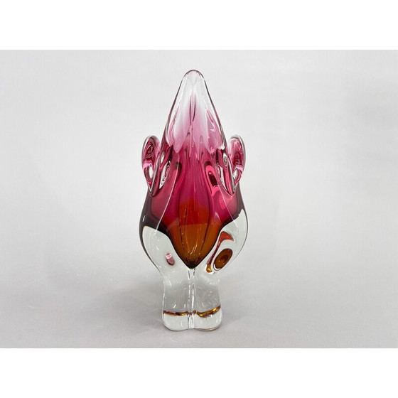 Image 1 of Vase vintage en verre par Josef Hospodka pour Chribska Glassworks, Tchécoslovaquie 1960