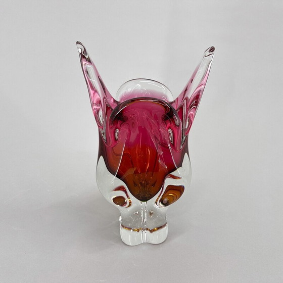 Image 1 of Vase vintage en verre par Josef Hospodka pour Chribska Glassworks, Tchécoslovaquie 1960