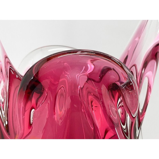 Image 1 of Vase vintage en verre par Josef Hospodka pour Chribska Glassworks, Tchécoslovaquie 1960