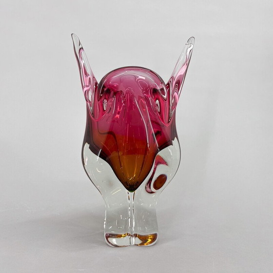 Image 1 of Vase vintage en verre par Josef Hospodka pour Chribska Glassworks, Tchécoslovaquie 1960