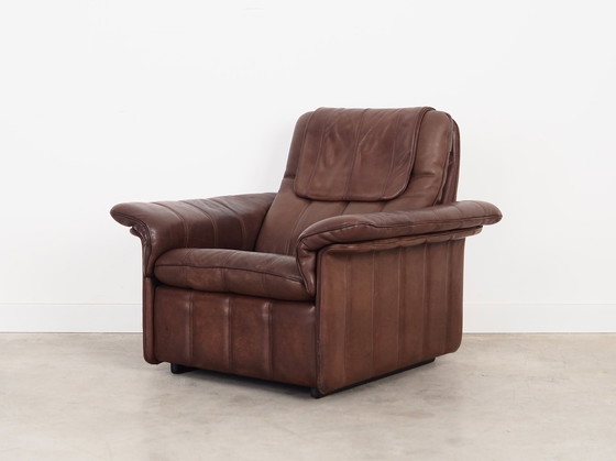 Image 1 of Fauteuil en cuir marron, Design suisse, 1970S, Manufacture : De Sede