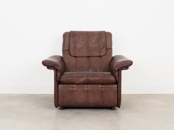 Image 1 of Fauteuil en cuir marron, Design suisse, 1970S, Manufacture : De Sede