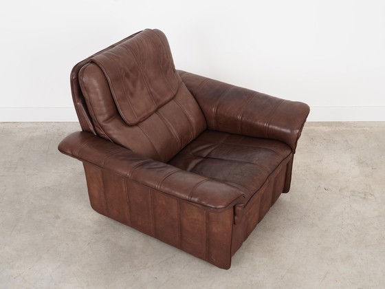 Image 1 of Fauteuil en cuir marron, Design suisse, 1970S, Manufacture : De Sede