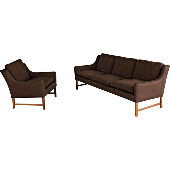 Image 1 of Ensemble de salon vintage composé d'un canapé et d'une chaise longue par Fredrik Kayser pour Vatne 1960