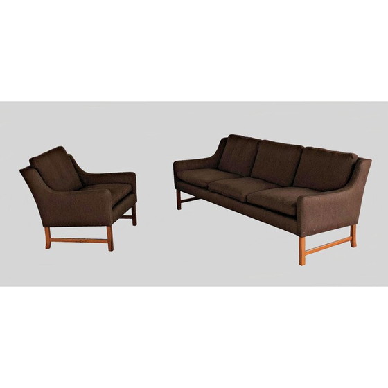 Image 1 of Ensemble de salon vintage composé d'un canapé et d'une chaise longue par Fredrik Kayser pour Vatne 1960
