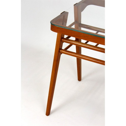 Table basse vintage en bois par František Jirák, Tchécoslovaquie années 1960