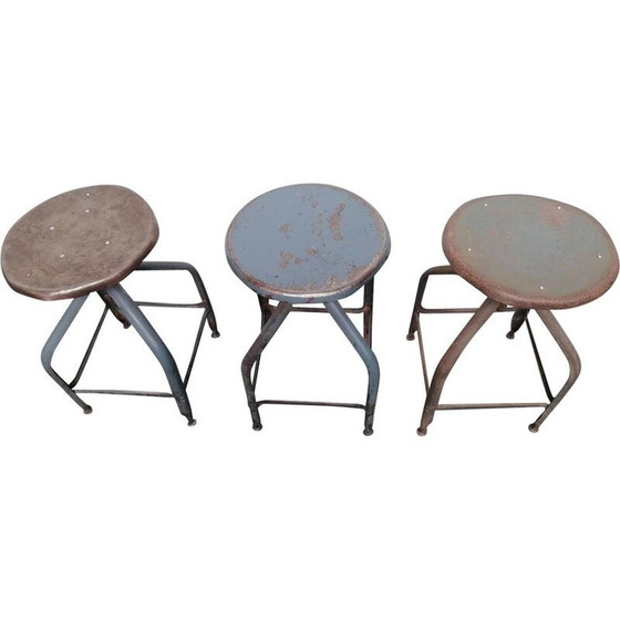 Image 1 of Tabouret d'architecte vintage en métal Flambo