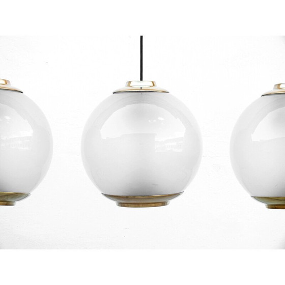 Image 1 of Ensemble de 3 lampes à suspension Ls2 vintage par Luigi Caccia Dominioni pour Azucena, Italie 1954