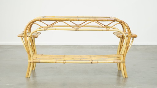 Table basse vintage en rotin