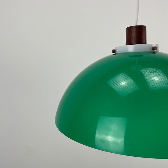 Image 1 of Lampe suspendue à champignon vert par Uno & Östen Kristiansson pour Luxus, Suède 1960