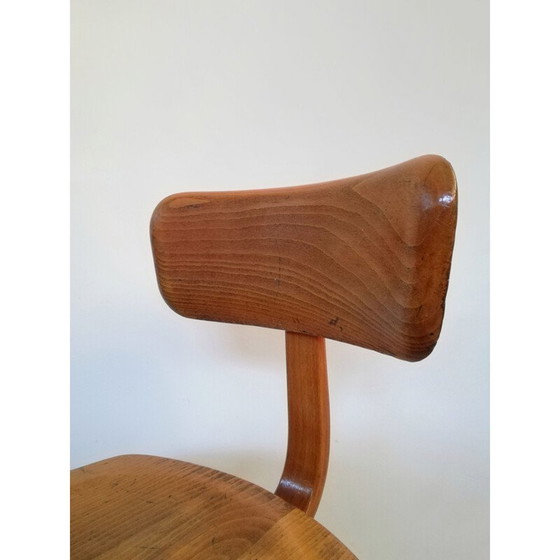 Image 1 of Tabouret en bois vintage par Albert Stoll pour Giroflex, 1960s
