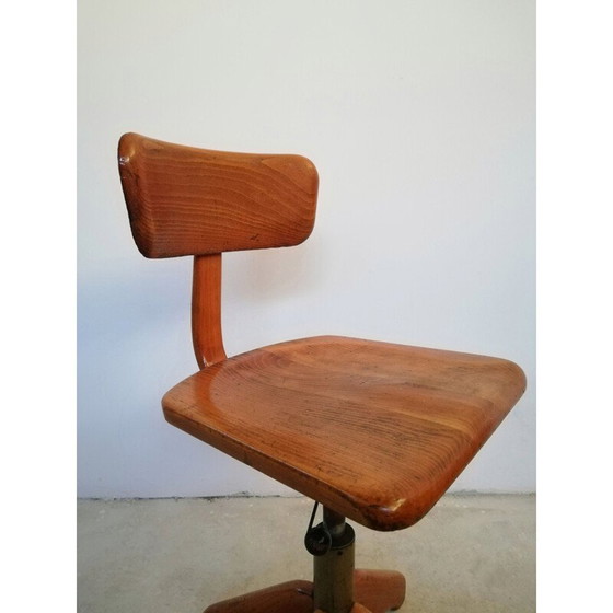 Image 1 of Tabouret en bois vintage par Albert Stoll pour Giroflex, 1960s