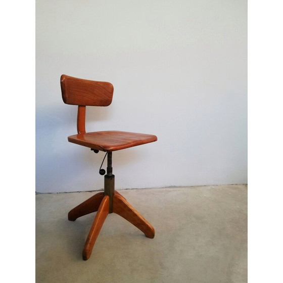 Image 1 of Tabouret en bois vintage par Albert Stoll pour Giroflex, 1960s