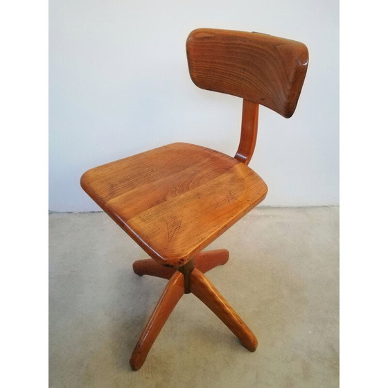 Image 1 of Tabouret en bois vintage par Albert Stoll pour Giroflex, 1960s