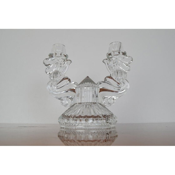 Image 1 of Chandelier en verre du milieu du siècle, Tchécoslovaquie années 1960