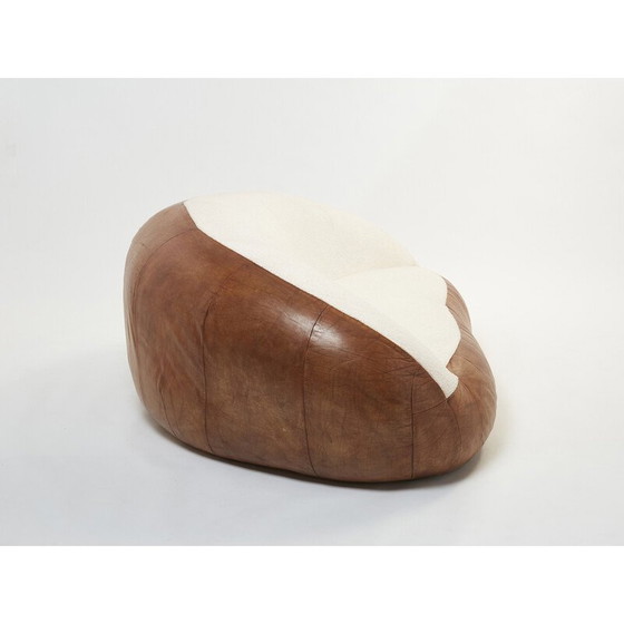 Image 1 of Ensemble de salon vintage en forme de croissant par Raphaël Raffel pour Honoré Paris, 1970