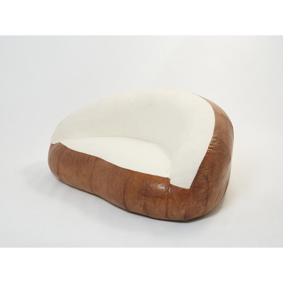 Image 1 of Ensemble de salon vintage en forme de croissant par Raphaël Raffel pour Honoré Paris, 1970