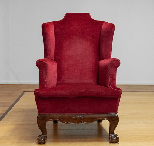 Fauteuil à oreilles rouges