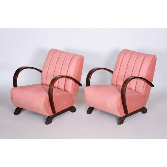 Image 1 of Paire de fauteuils Art Déco roses, années 1930