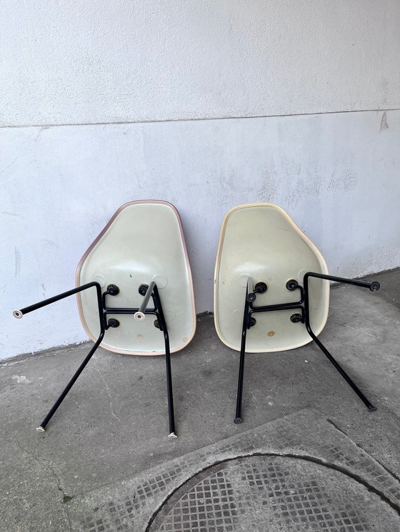 Image 1 of Paire De Chaise De Charles Eames, Assise D’Alexander Girard, Ed. Herman Miller, 1960.