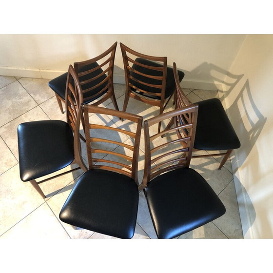 Image 1 of Ensemble de 6 chaises vintage en teck par Niels Koefoed pour Koefoeds Hornslet, 1961