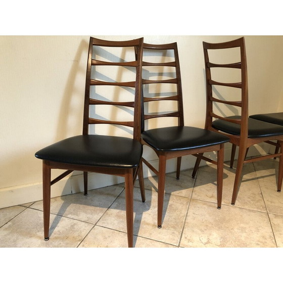 Image 1 of Ensemble de 6 chaises vintage en teck par Niels Koefoed pour Koefoeds Hornslet, 1961