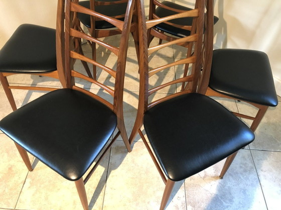 Image 1 of Ensemble de 6 chaises vintage en teck par Niels Koefoed pour Koefoeds Hornslet, 1961