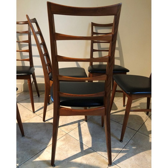 Image 1 of Ensemble de 6 chaises vintage en teck par Niels Koefoed pour Koefoeds Hornslet, 1961