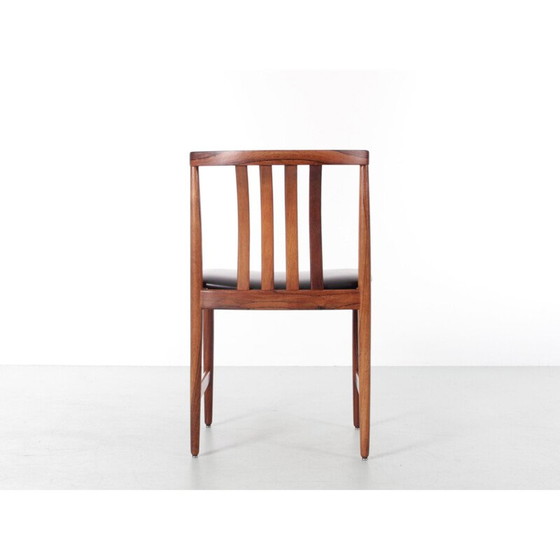 Image 1 of Ensemble de 4 chaises vintage scandinaves en bois de rose et cuir par Westnofa