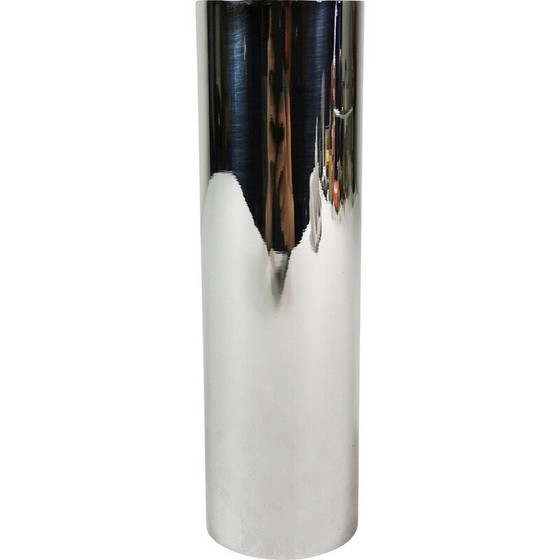 Image 1 of Vase vintage en métal chromé, 1980