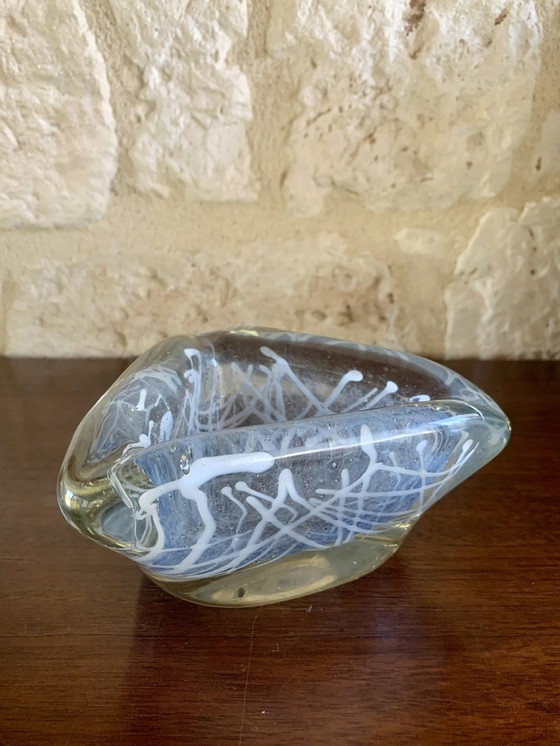 Image 1 of Vintage, Cendrier en verre de Murano soufflé à la main, 1960S