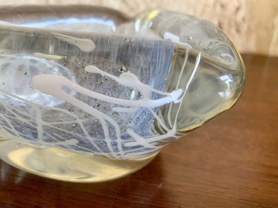 Image 1 of Vintage, Cendrier en verre de Murano soufflé à la main, 1960S