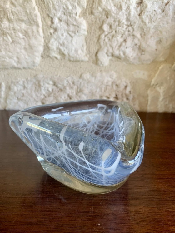 Image 1 of Vintage, Cendrier en verre de Murano soufflé à la main, 1960S