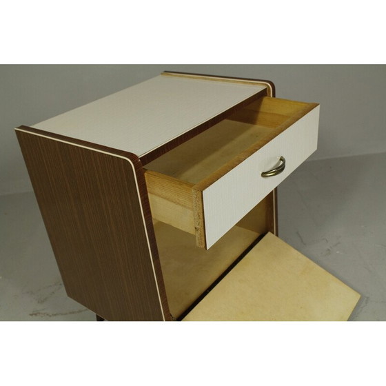 Image 1 of Table de nuit vintage en bois et formica, Allemagne 1960