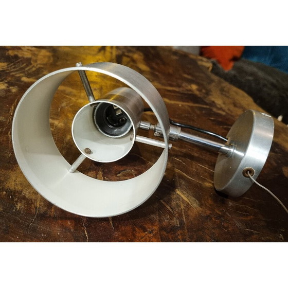 Image 1 of Paire d'appliques vintage en aluminium brossé par Alain Richard pour Disderot, 1960