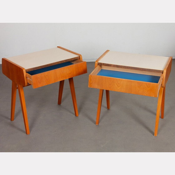 Image 1 of Paire de tables de nuit vintage en bois et formica, 1970