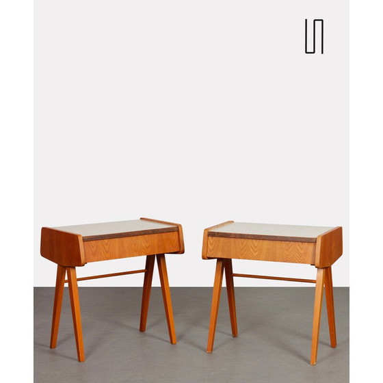 Image 1 of Paire de tables de nuit vintage en bois et formica, 1970