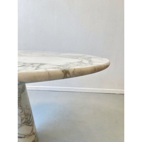 Image 1 of Table ronde vintage en marbre Arabescato par Angelo Mangiarotti pour Skipper, Italie 1980