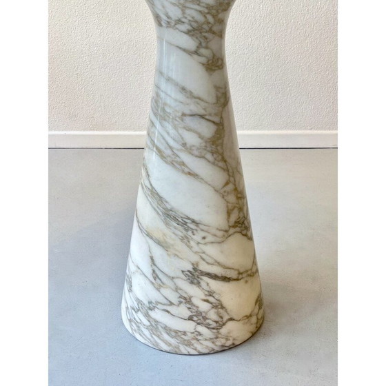 Image 1 of Table ronde vintage en marbre Arabescato par Angelo Mangiarotti pour Skipper, Italie 1980
