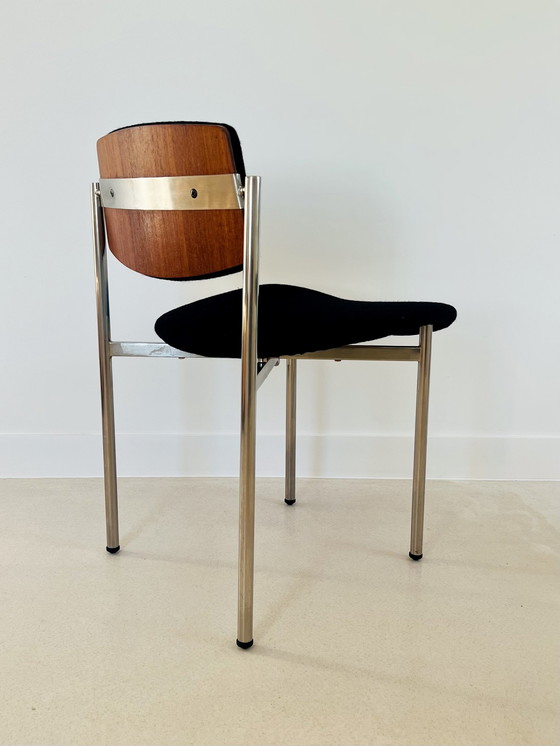 Image 1 of Table Et Chaises De Salle À Manger En Bois Et Métal, Italie Années 60