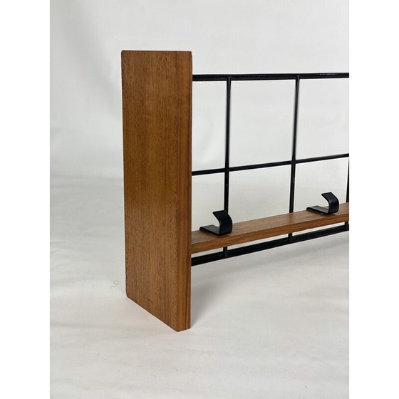 Image 1 of Porte-manteau vintage en métal et bois, 1950