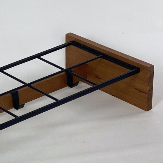 Image 1 of Porte-manteau vintage en métal et bois, 1950