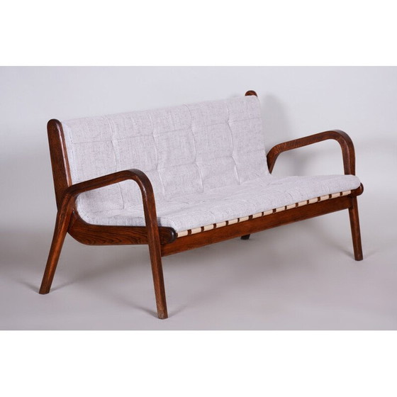 Image 1 of Canapé du milieu du siècle en bois de hêtre et rembourré par Jan Vanek, années 1950